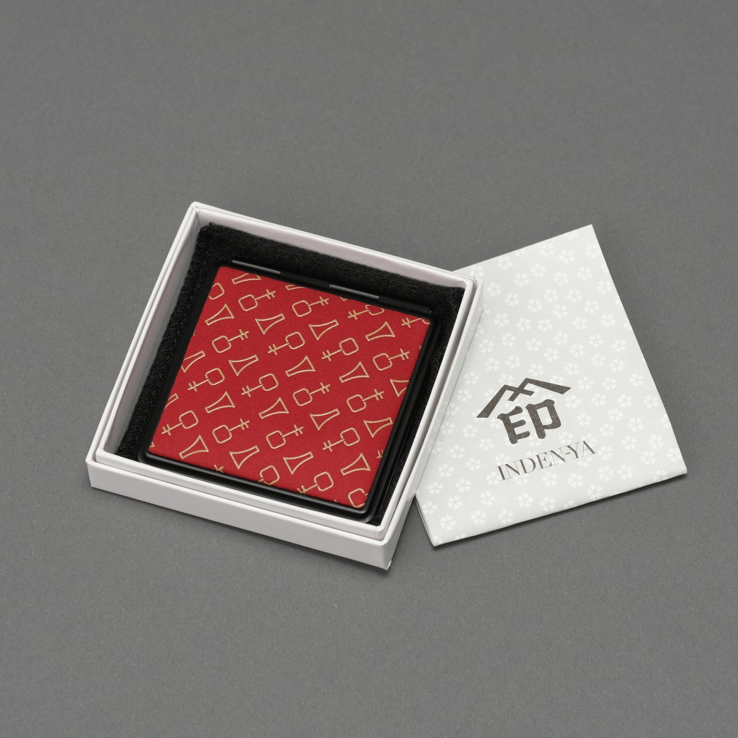 三味線柄甲州印伝コンパクトミラー